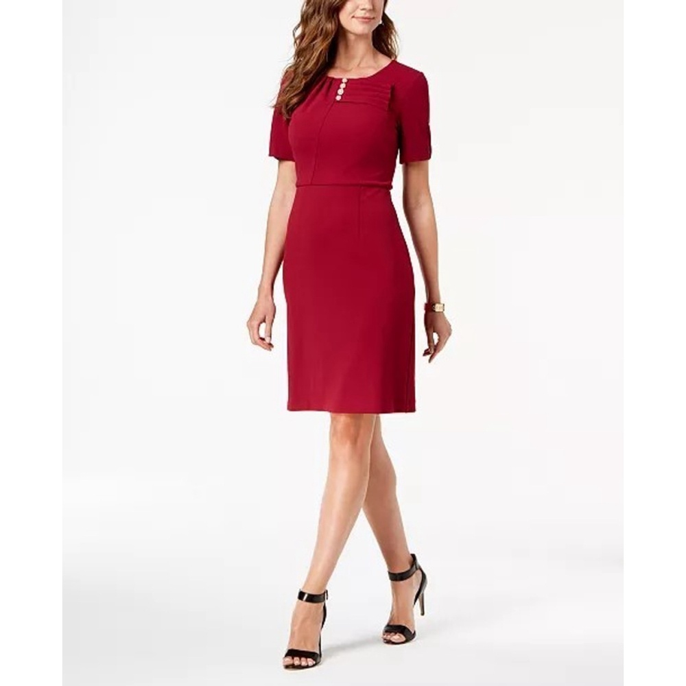 Ivanka Trump Magenta Imitation Pearl Sheath Dress NWT Size 6